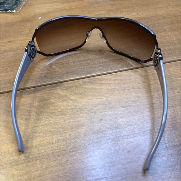 Chanel Bronze Tone/Brown Gradient 4164-B Camelia Shield Sunglasses w/ Case - Picture 8 of 17